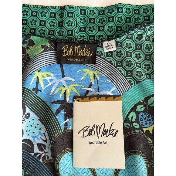 NWT Bob Mackie Wearable Art Open Front Cardigan Floral Geometric Print - Picture 2 of 9